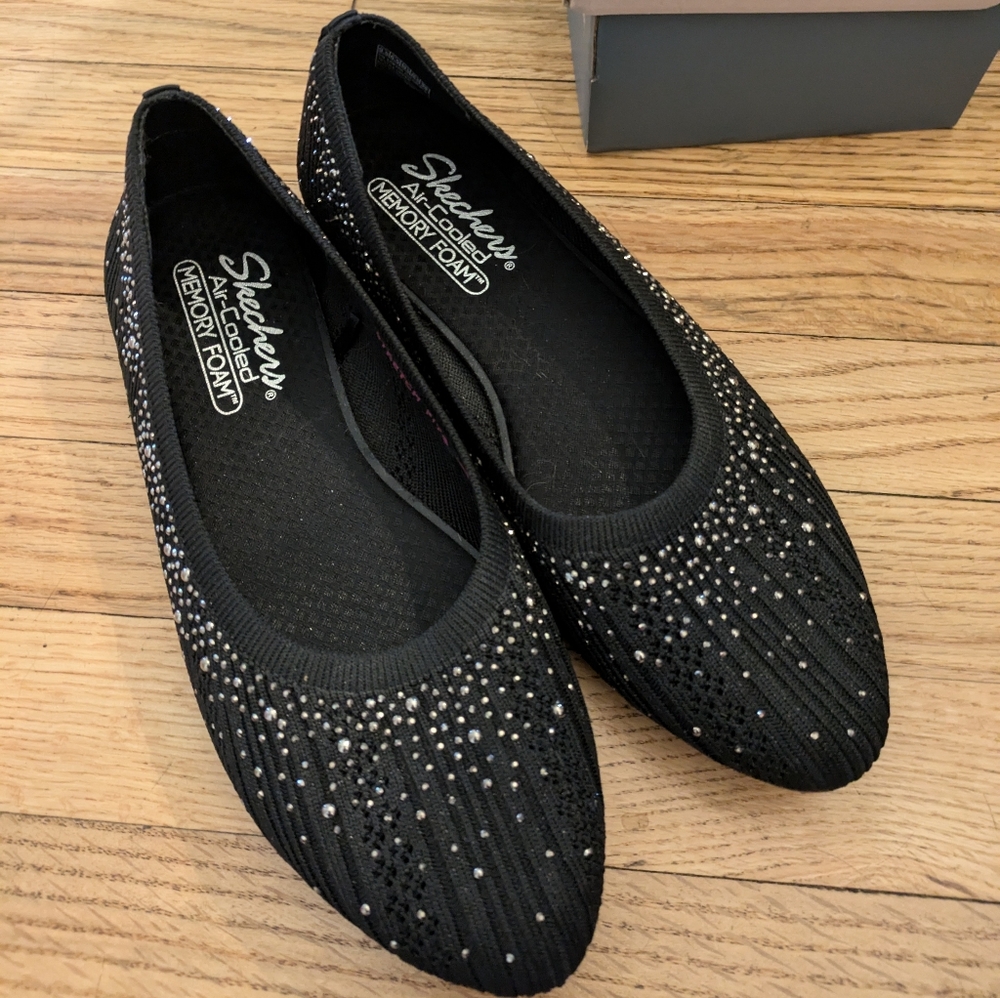 Skechers Cleo Flats black sparkle 9.5
